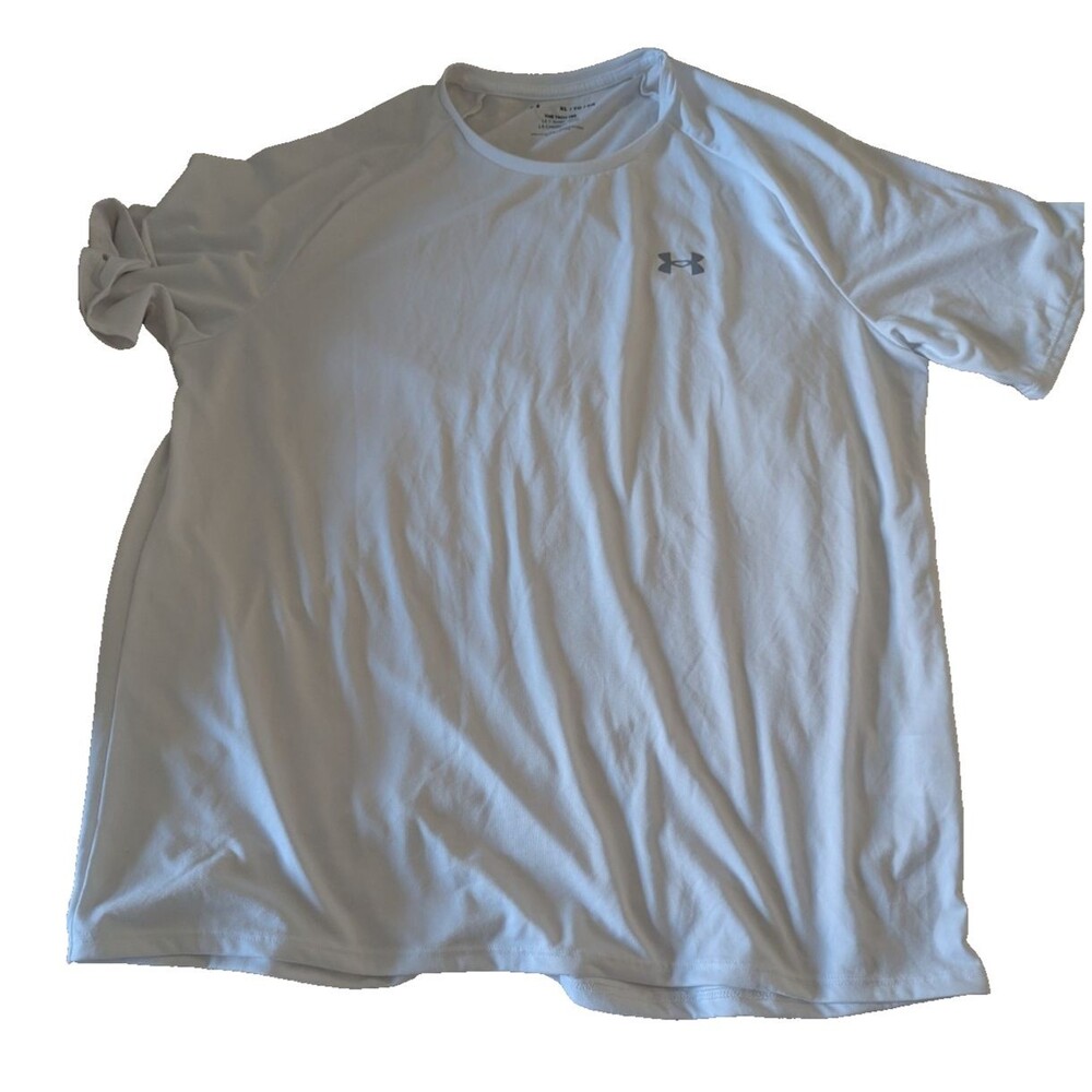 Under Armour Mens XL The Tech Tee White Crew Neck Short Sleeve Athletic Shirt